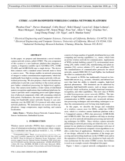 CITRIC: A LOW-BANDWIDTH WIRELESS CAMERA NETWORK