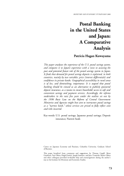 Postal Banking in the United States and Japan: A