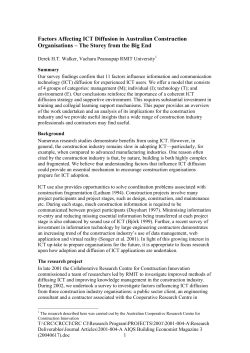 The Storey from the Big End - CRC for Construction Innovation