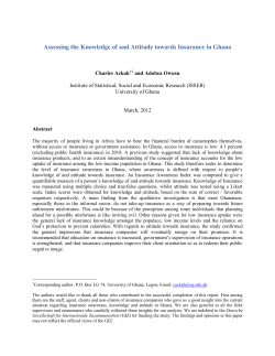 Assessing the Knowledge of and Attitude towards Insurance in Ghana