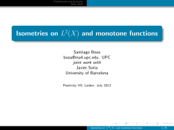 Isometries on L2(X) and monotone functions