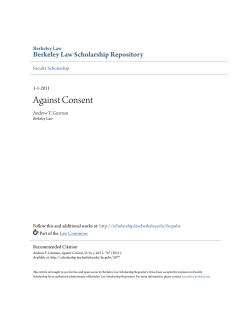 Against Consent - Berkeley Law Scholarship Repository