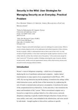 Security in the Wild: User Strategies for Managing