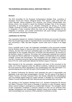the european archaeological heritage prize 2011