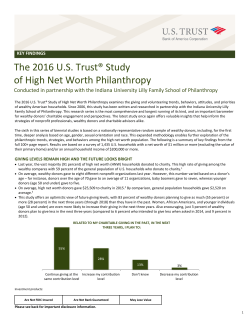 The 2016 US Trust&reg; Study of High Net Worth Philanthropy
