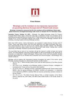 Minalogic and its members to be massively represented at