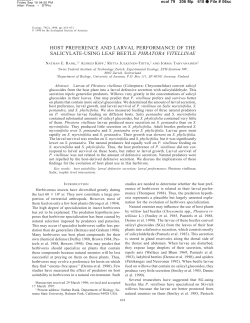 host preference and larval performance of the salicylate