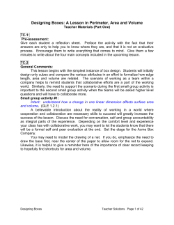 Designing Boxes: A Lesson in Perimeter, Area and Volume