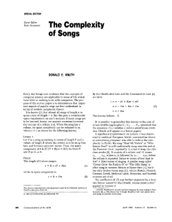 The Complexity of Songs
