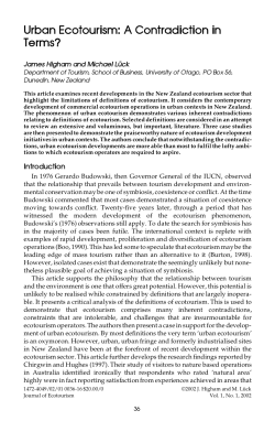 Urban Ecotourism: A Contradiction in Terms?