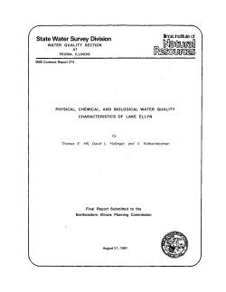 Physical, chemical, and biological water quality characteristics of