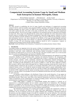 Computerized Accounting Systems Usage by Small and Medium
