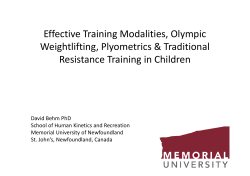 Effective Training Modalities, Olympic Weightlifting, Plyometrics