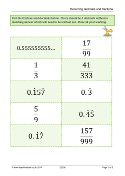 17 99 1 3 41 333 0.1̇57̇ 0.3̇ 5 9 0.4̇5̇ 0.1̇7̇ 157 999
