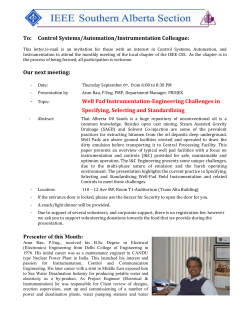 To: Control Systems/Automation/Instrumentation Colleague: Our