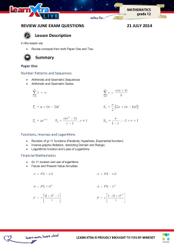 REVIEW JUNE EXAM QUESTIONS 21 JULY 2014