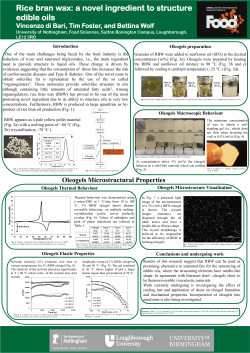 Rice bran wax for structuring edible oils