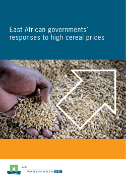 East African governments` responses to high cereal prices