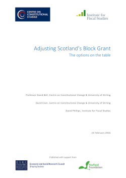 Adjusting Scotland`s Block Grant