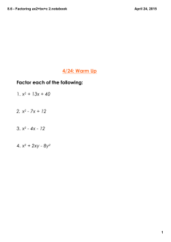 8.6 - Factoring ax2+bx+c 2.notebook