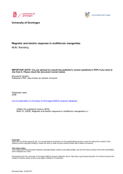 University of Groningen Magnetic and electric response in