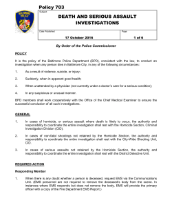 Policy 703 DEATH AND SERIOUS ASSAULT INVESTIGATIONS