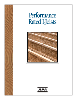 Performance Rated I-Joists - Anthony Forest Products Co.