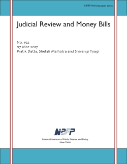 Judicial Review and Money Bills