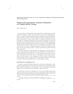 Mergers and Acquisitions: Antitrust Limitations on