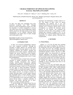 characteristics of speech following facial transplantation