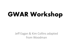 GWAR Workshop Presentation