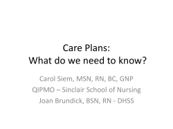 Care Plans: What do we need to know?