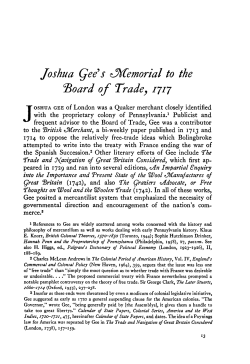 Joshua Qee *s iM^emorial to the "Board of Trade, 1717
