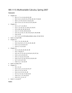 Chapter 10 o 10.1: 5, 7, 11, 13, 16, 18, 33, 39 o 10.2: 3, 6, 11, 16, 25