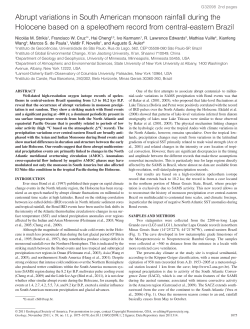 Abrupt variations in South American monsoon rainfall during the