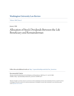 Allocation of Stock Dividends Between the Life Beneficiary and