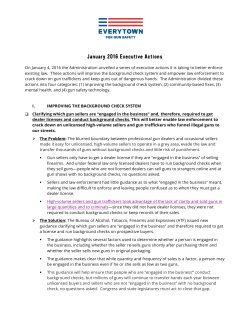 January 2016 Executive Actions