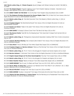 Michael Cuttings MLK Day Playlist