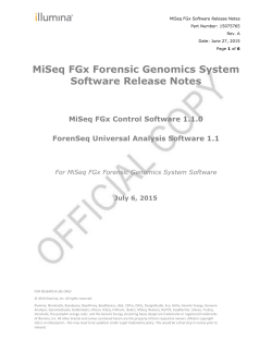 MiSeq FGx Forensic Genomics System v1.1 Release Notes