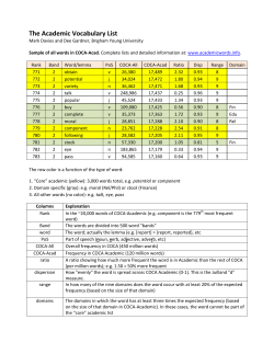 Sample - Academic Vocabulary Lists