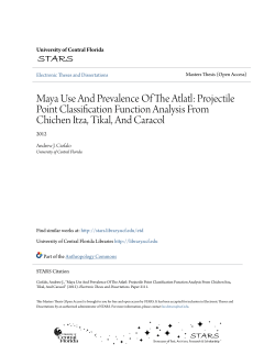 Maya Use And Prevalence Of The Atlatl: Projectile Point