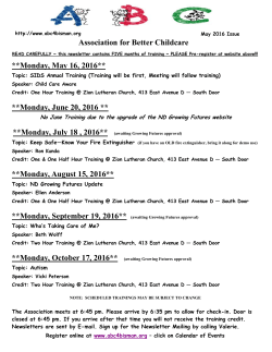 ABC Newsletter May - October 2016
