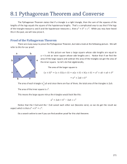 Lesson 8.1: Pythagorean Theorem and Converse