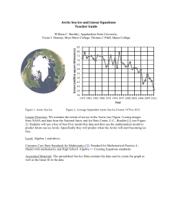 Arctic Sea Ice and Linear Equations Teacher Guide