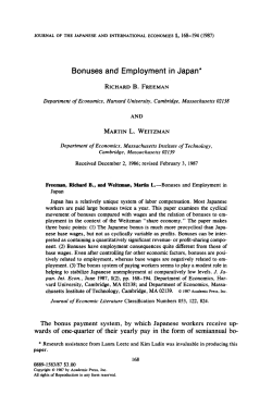 Bonuses and Employment in Japan