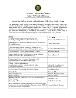 Morehouse College Martin Luther King Jr. Collection &ndash; Book Listing