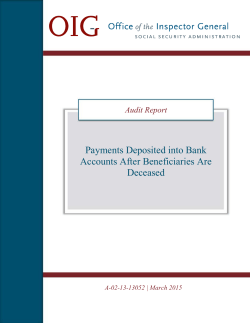 Payments Deposited into Bank Accounts After Beneficiaries Are