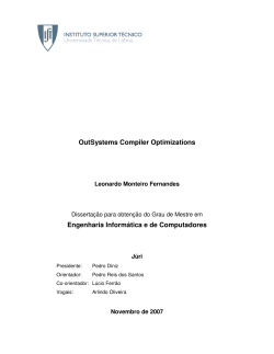 OutSystems Compiler Optimizations Engenharia Inform&aacute;tica e de