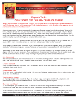 Achievement with Purpose, Power and Passion