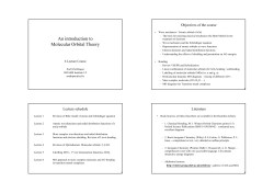 An introduction to Molecular Orbital Theory